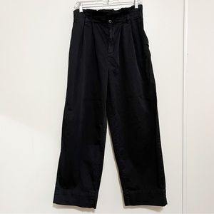 Everlane Black Wide Leg Pleated Trousers M